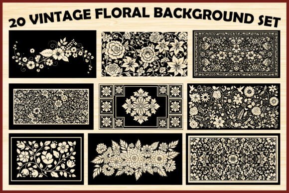 20 Vintage Floral Background Bundle