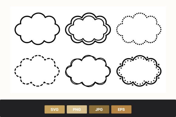 Black Outline Cloud Shapes: A Practical Resource for Versatile Design Workflows