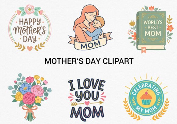 Celebrate Mom with Cute Mothers Day PNG Clipart: Love U Mom