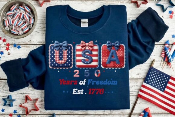 Celebrating 250 Years of Freedom: A Guide to the USA 250 Years Patriotic Bow Patch PNG Design