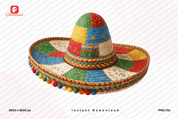 Celebrating Culture and Creativity with Cinco De Mayo Patchwork Sombrero PNG