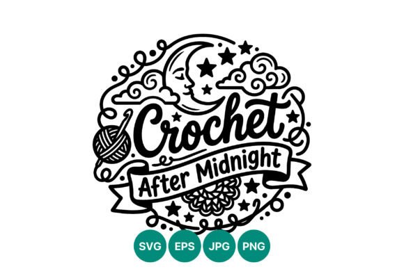 Crochet After Midnight Script Vector Design