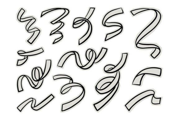 Curved Ribbon Line SVG Bundle: Flowing Design Assets