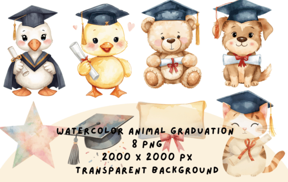 Elevating Academic Milestones: The Strategic Value of the Watercolor Animal Graduation Collection