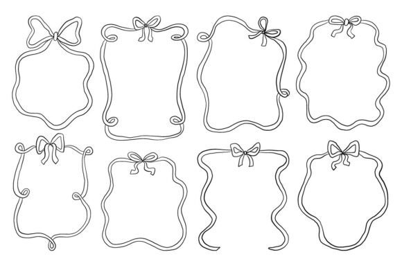 Elevating Design Aesthetics with Hand-Drawn Ribbon Frames
