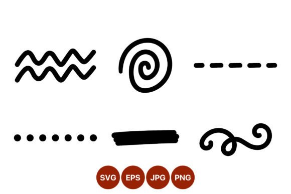 Elevating Visual Identity with Black Line Art Waves, Spirals, and Dashes