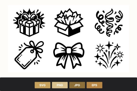 Elevating Visual Storytelling with Gift Box Ribbon Bow Celebration Icons