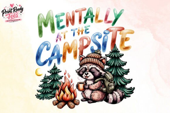 Embracing the Outdoors with Mentally at the Campsite Raccoon PNG