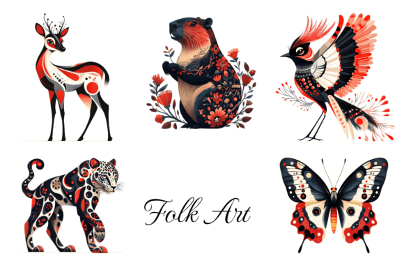 Evaluating the Folk Art Animals Bundle 5 Graphics PNG for Creative Projects