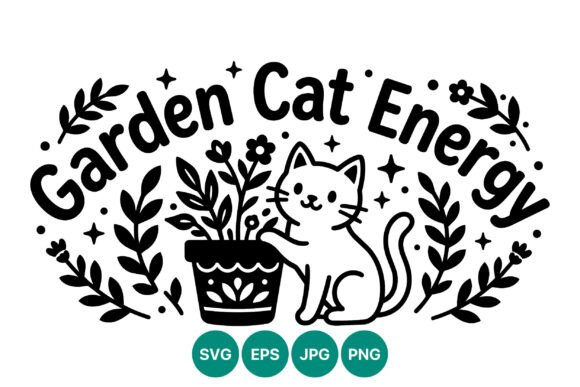 Evaluating the Garden Cat Energy Vector Illustration for Modern Design Projects