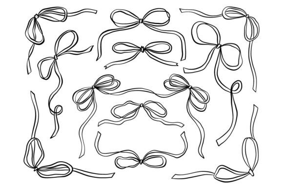 Evaluating the Ribbon Bow Set Hand Drawn Line Art SVG for Modern Design Workflows