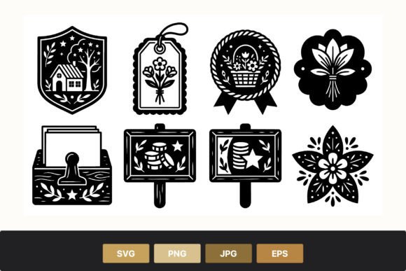 Floral Badge and Tag Vector Set: A Versatile Design Resource for Modern Creators