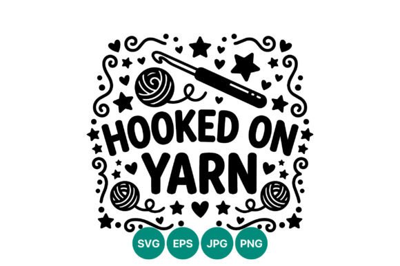 Hooked on Yarn Crochet Vector Art