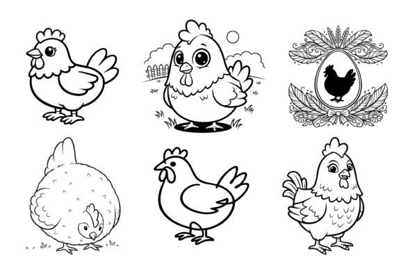 Integrating the Cute Chicken Hen Coloring Pages Bundle into Creative and Educational Workflows