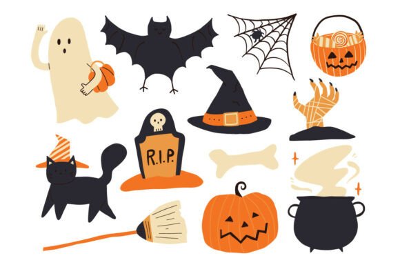 Integrating the Cute Halloween Doodle Element Set Pack into Your Creative Workflow
