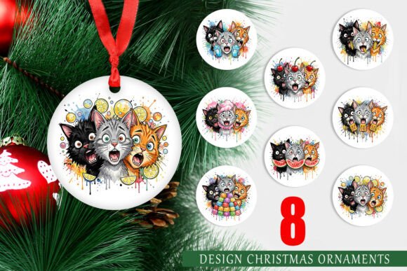 Integrating Watercolor Cat Treats Ornament PNG into Your Holiday Design Workflow
