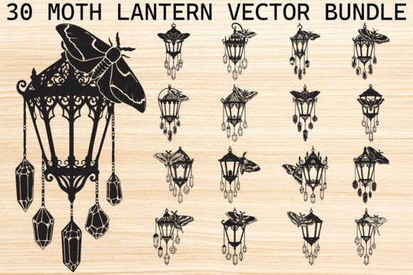 Mystical Moth Lantern Design Bundle
