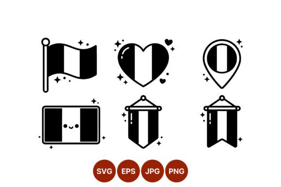 Nigerian Flag Black White Icons: A Versatile Design Set