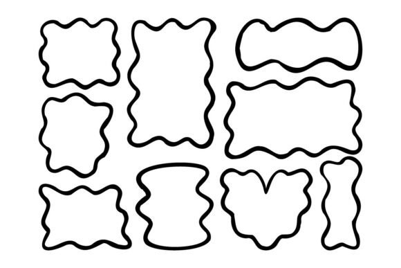 Organic Wavy Blob Frame Outline Set Pack