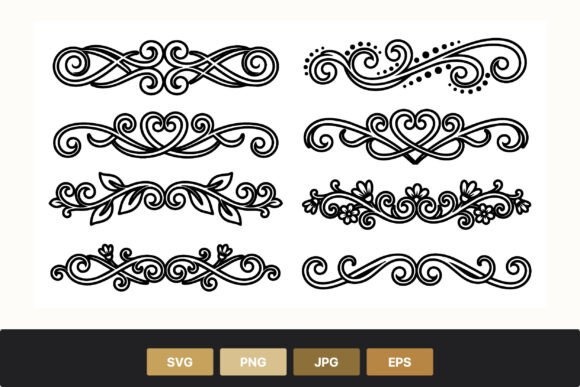 Ornamental Swirl and Heart Flourishes
