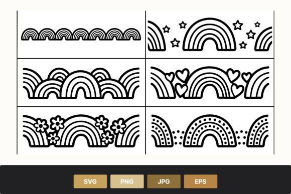 Rainbow Line Art Patterns Black and White: A Design Evaluation