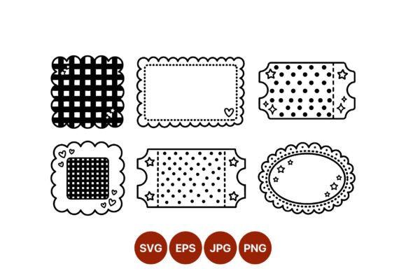 Scalloped Dotted Black and White Label Guide