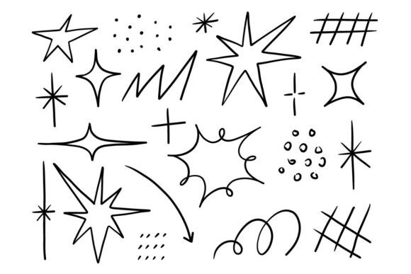 Sparkle Doodle Abstract Element ShapeSet: Elevating Modern Visual Communication
