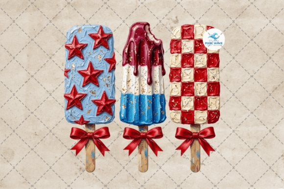 Strategic Visual Branding with Hand Painted 4th of July Popsicle PNG Assets