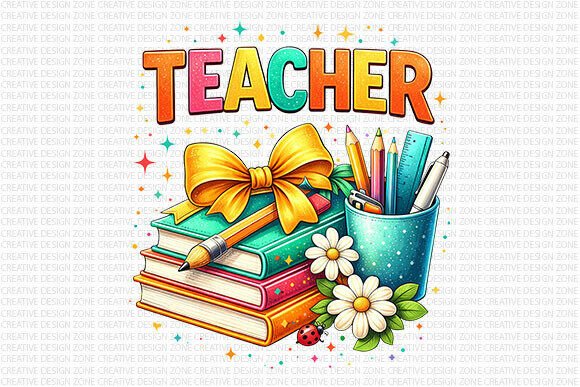 Teacher Books Floral PNG: A Versatile Design for Educators and Creators