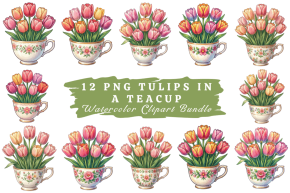 The Tulips Watercolor Clipart Bundle 13