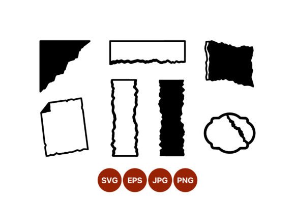 Torn Paper Edges Vector Shapes Collection