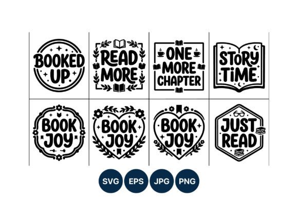 Unlocking Creative Potential with the Book Joy Reading Quotes Vector Set