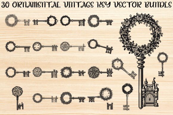 Unlocking Creativity with the Ornamental Vintage Key Design Bundle