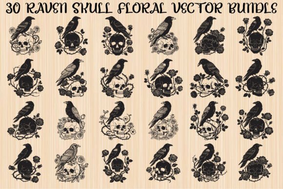 Unlocking the Dark Elegance of the Gothic Raven Skull Floral Bundle