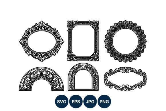 Vintage Ornate Black White Frames Guide