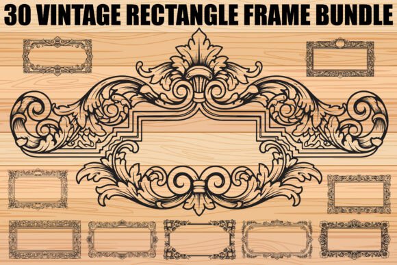 Vintage Rectangle Frame SVG Bundle