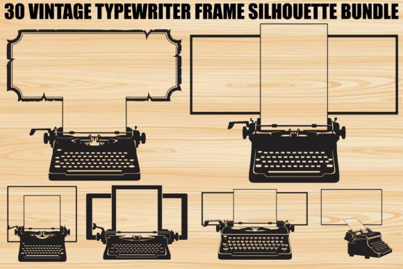 Vintage Typewriter Frame SVG Bundle